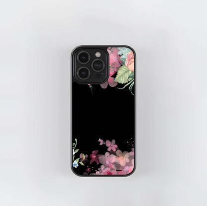 Black Rosy Morning Dew Glass Case
