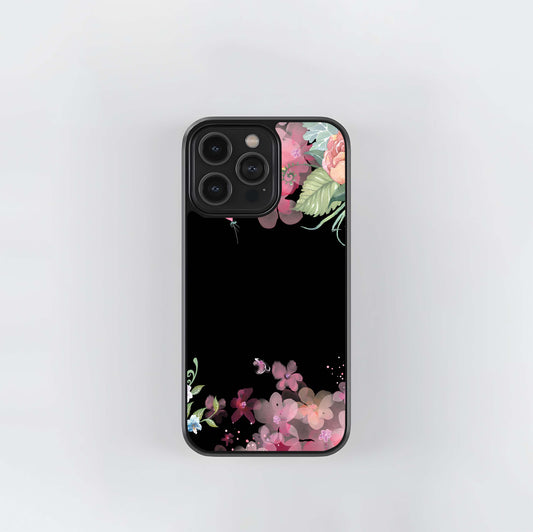 Black Rosy Morning Dew Glass Case