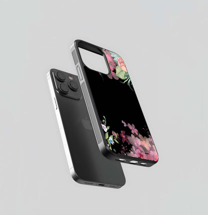 Black Rosy Morning Dew Glass Case
