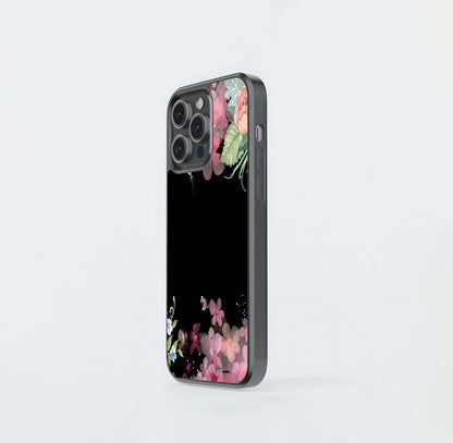 Black Rosy Morning Dew Glass Case