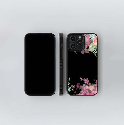 Black Rosy Morning Dew Glass Case