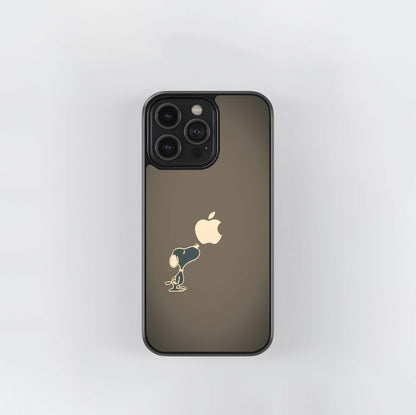 Snoopy Apple Silhouette Glass Case