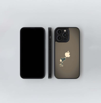 Snoopy Apple Silhouette Glass Case