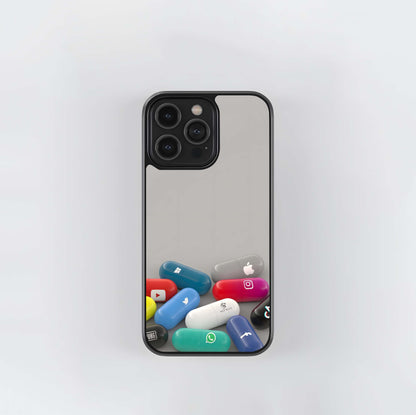 Social Media App Pills Glass Case
