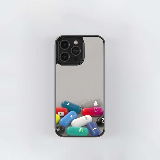Social Media App Pills Glass Case
