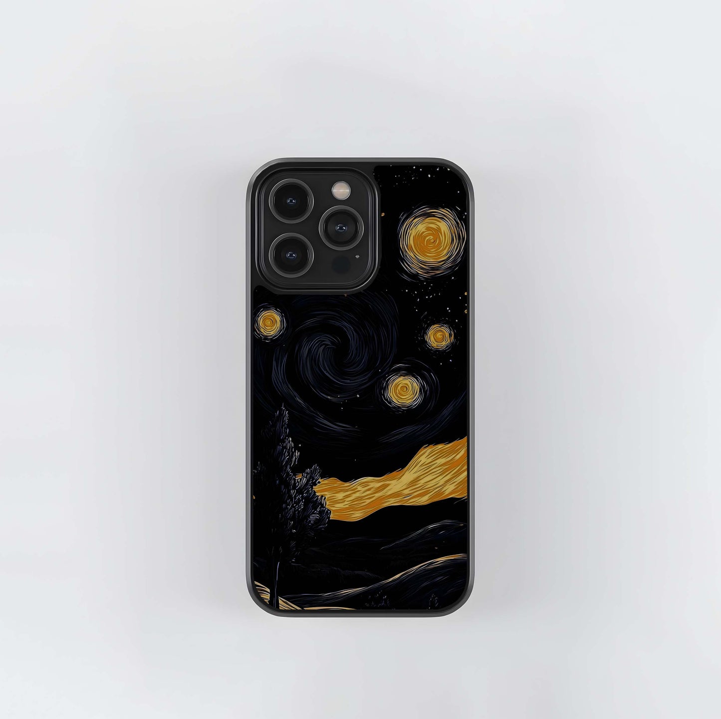 Black Vangogh Glass Case