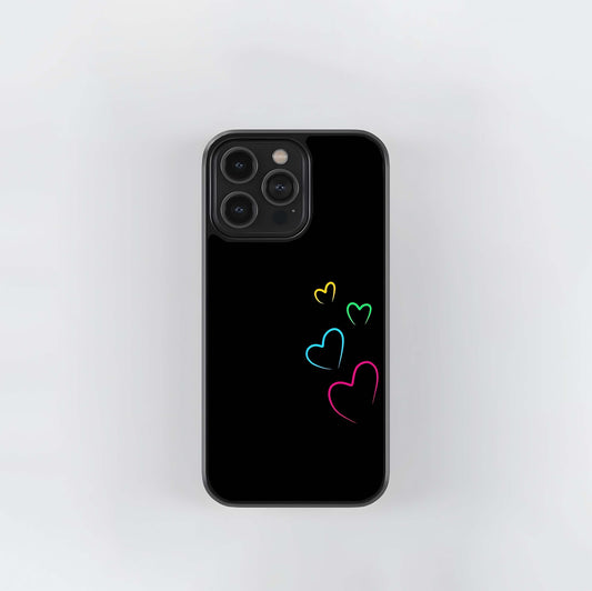 Minimalist Neon Hearts Glass Case