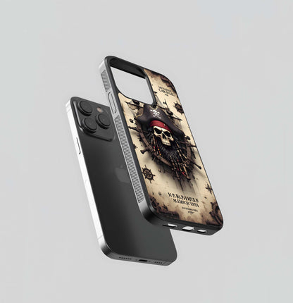 Steampunk Pirate Skull Emblem Glass Case