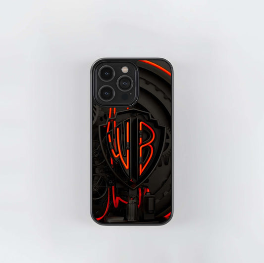 Steampunk Warner Bros. Logo with Neon Red Tubing Glass Case