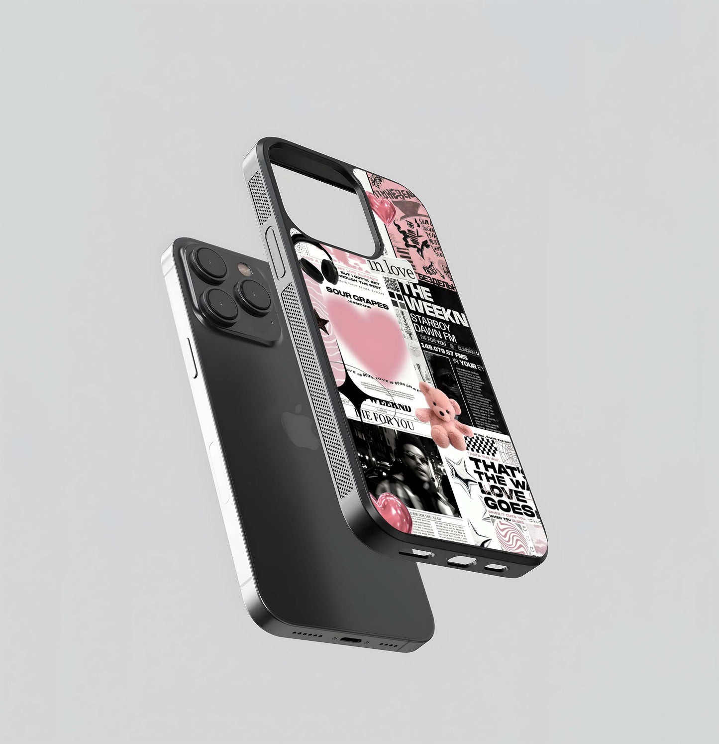 Pink Music Aesthetic Collage Glass Case
