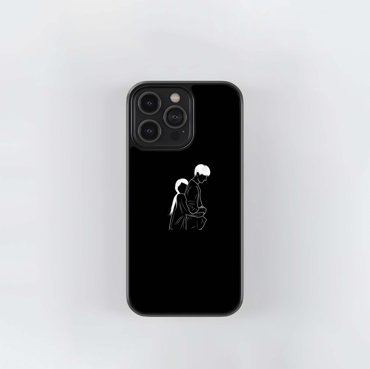 Back Hug Silhouette Glass Case