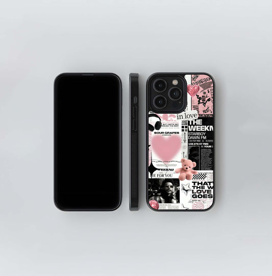 Pink Music Aesthetic Collage Glass Case
