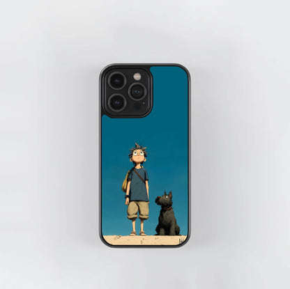 Boy and Dog Adventure Glass Case