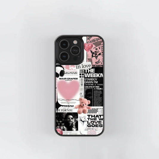 Pink Music Aesthetic Collage Glass Case