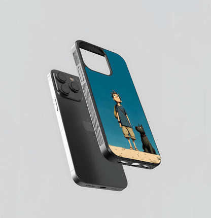 Boy and Dog Adventure Glass Case