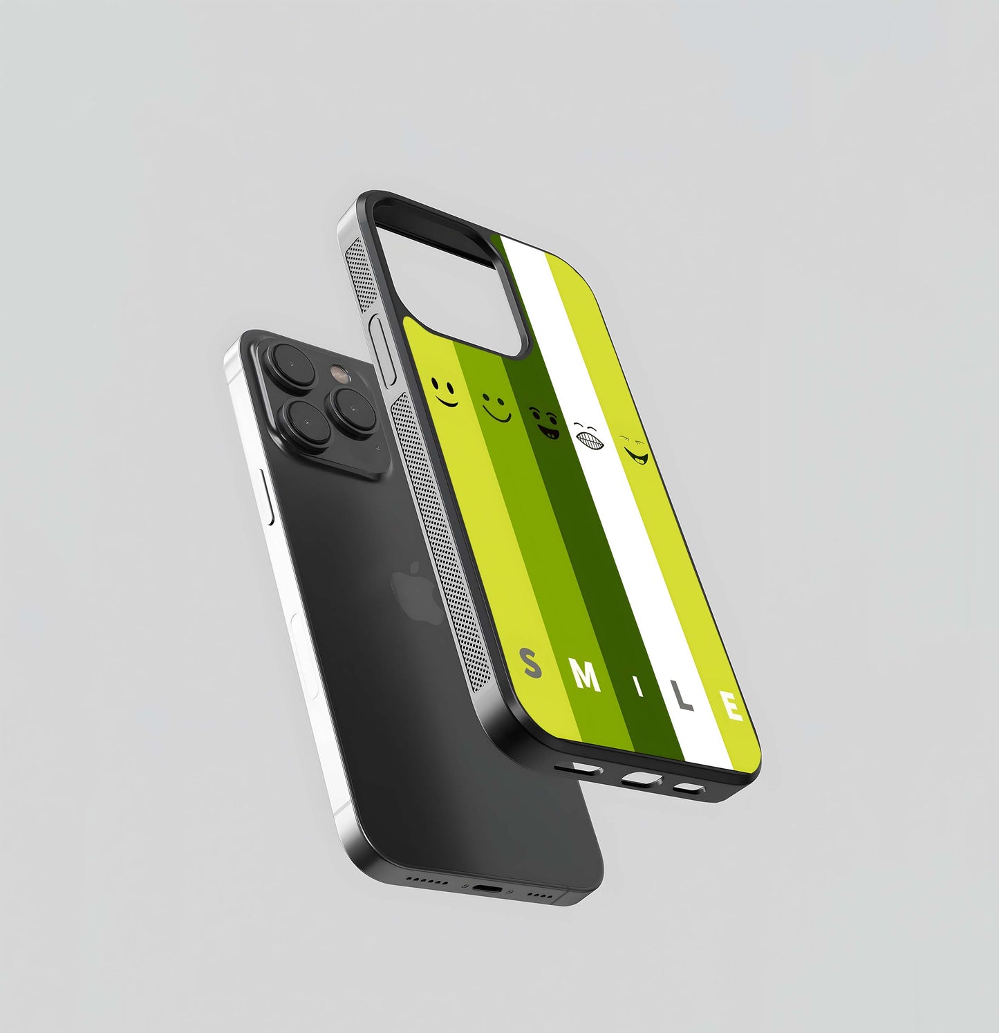 Striped Smile Emojis Glass Case