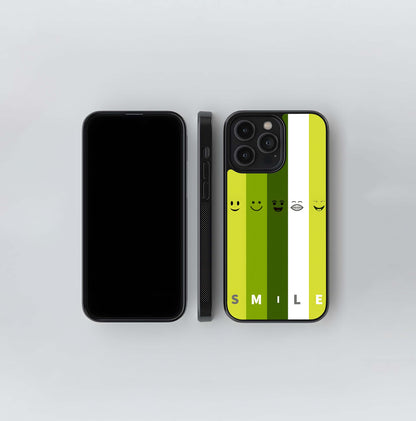 Striped Smile Emojis Glass Case