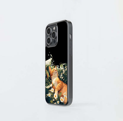 Blissful Bloom Cat Glass Case