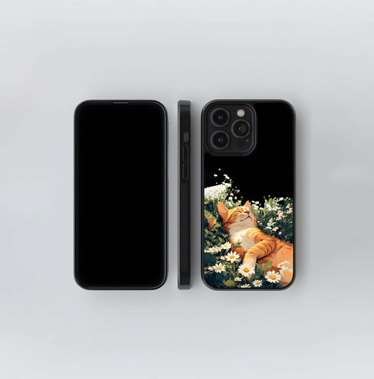 Blissful Bloom Cat Glass Case