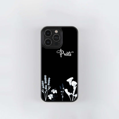 Bloom Custom Name Floral Whisper Glass Case