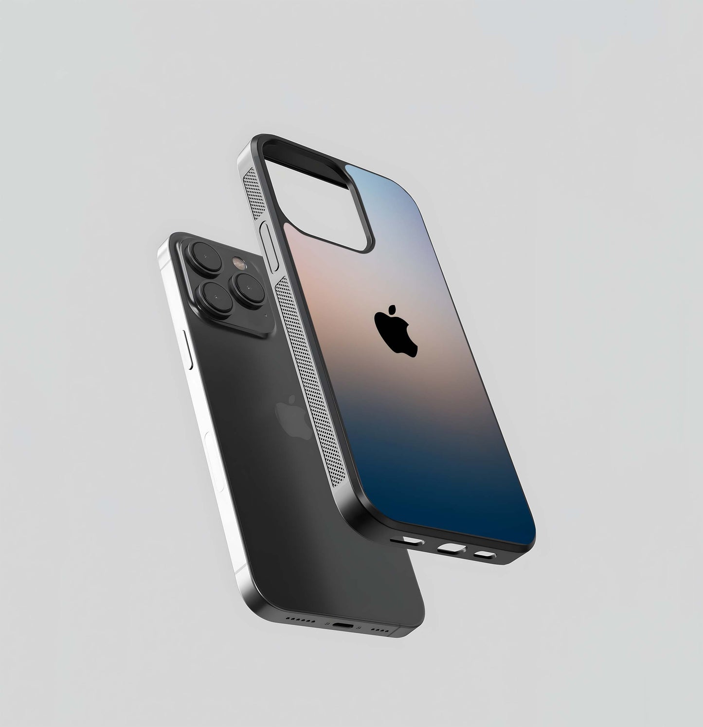 Sunset Gradient Apple Logo Glass Case