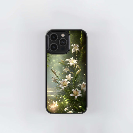 Enchanted Forest Lilies Glass Case