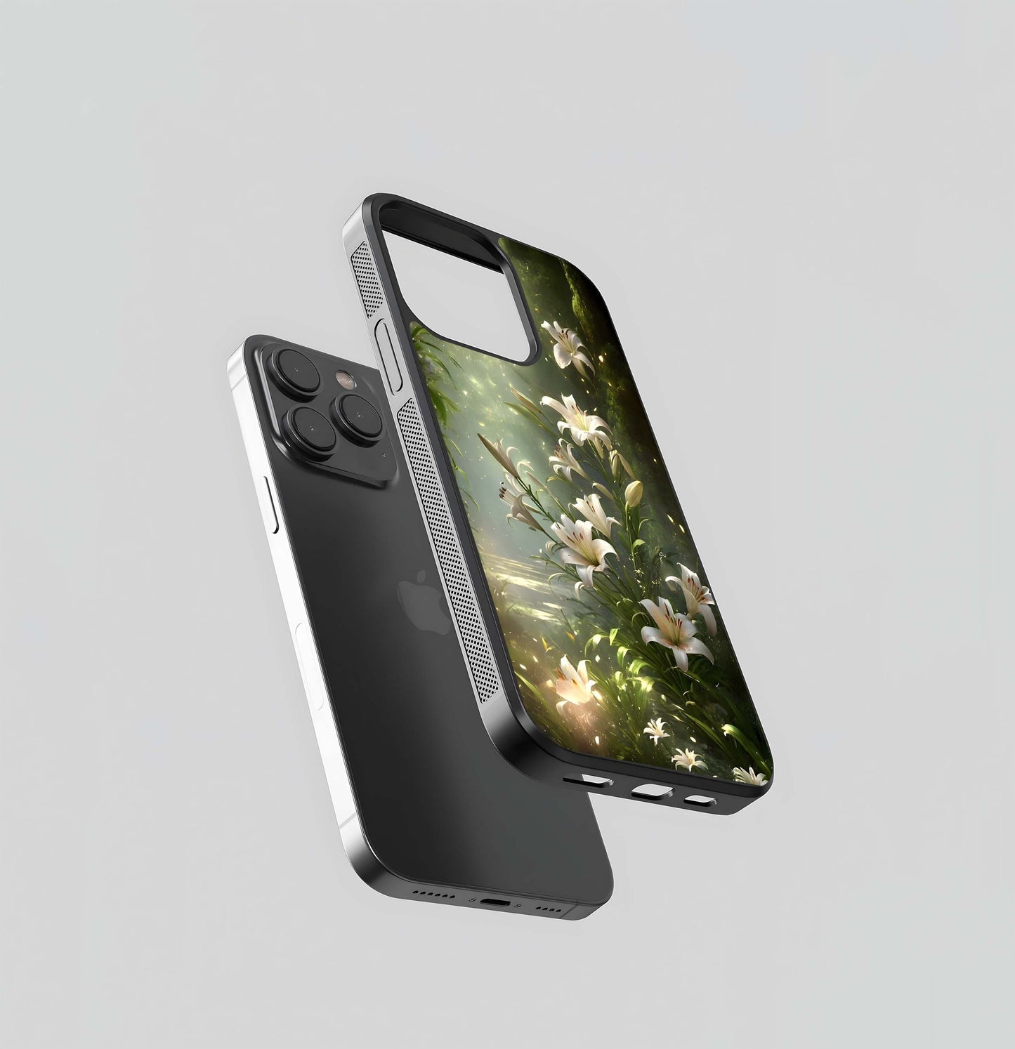 Enchanted Forest Lilies Glass Case