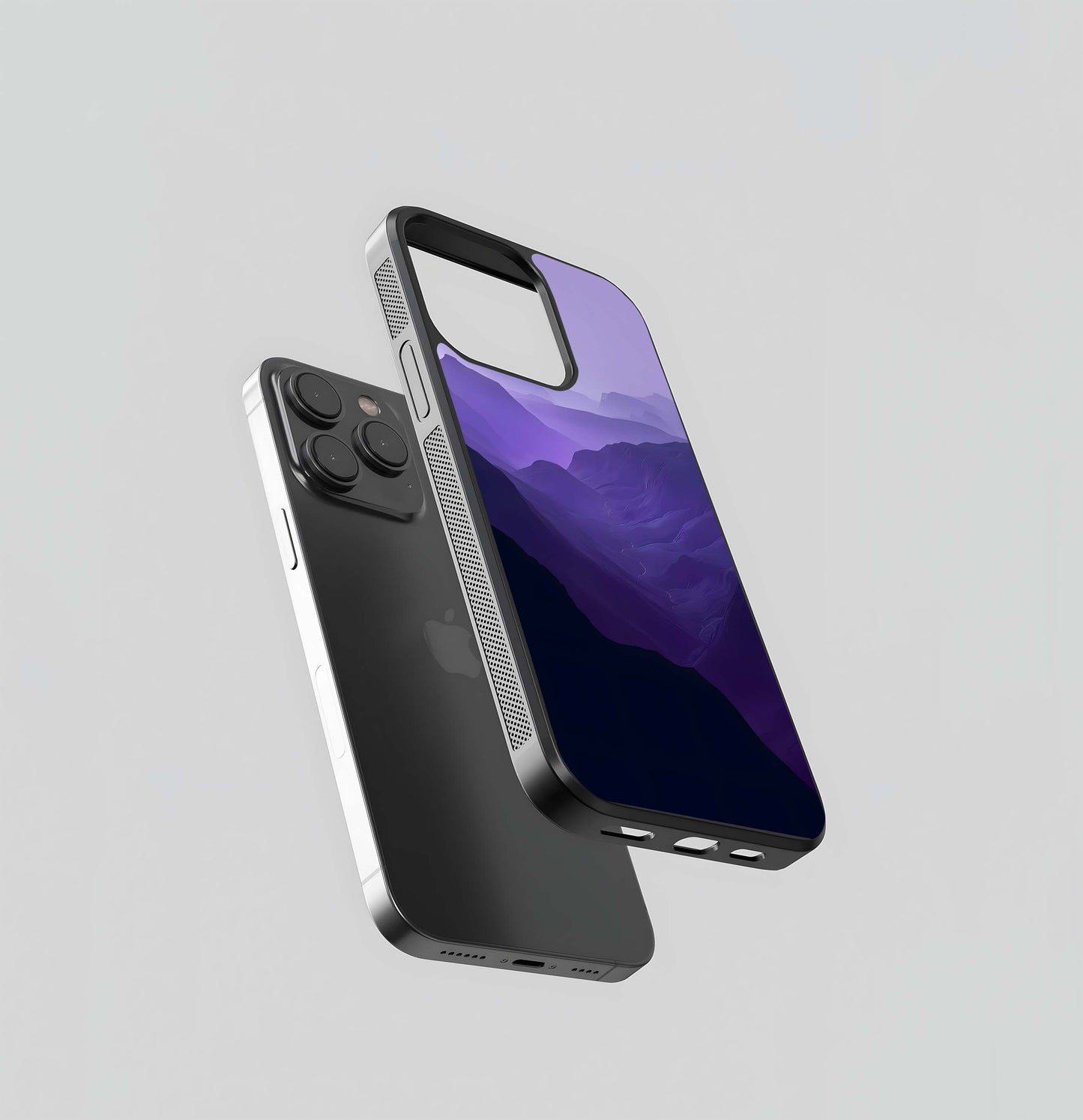 Monochromatic Purple Mountains Glass Case