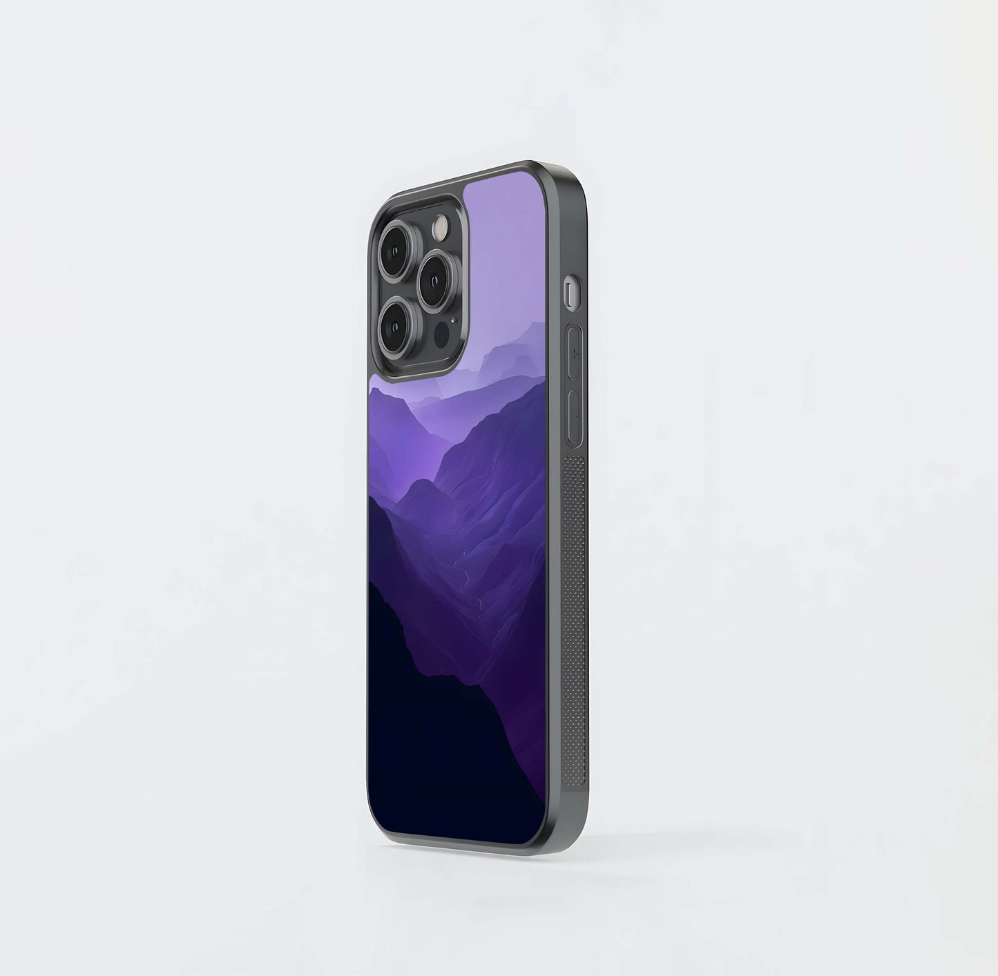 Monochromatic Purple Mountains Glass Case