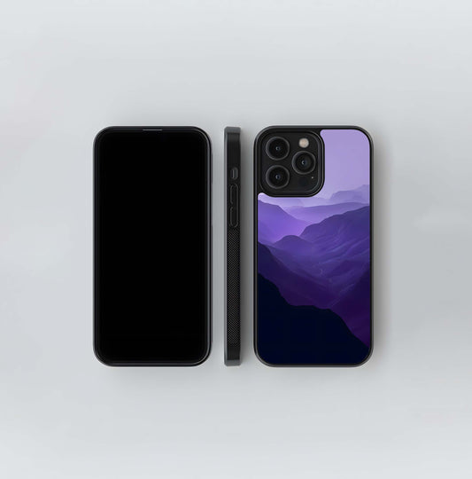 Monochromatic Purple Mountains Glass Case