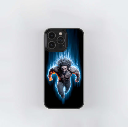 Superpowered Aquaman with Blue Lightning Glass Case