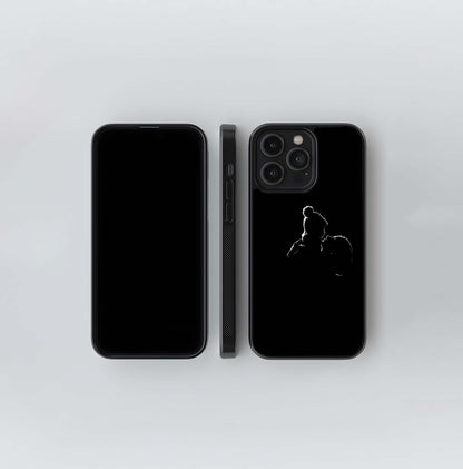 Mother and Child Silhouette Glass Case