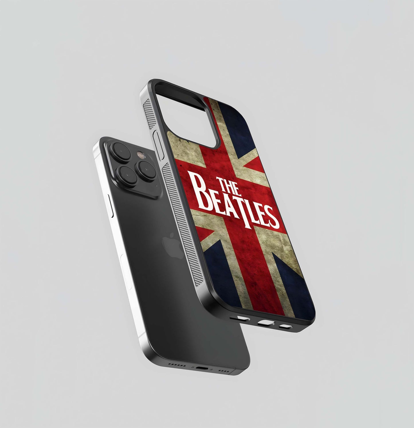 The Beatles Logo on Grunge Union Jack Glass Case