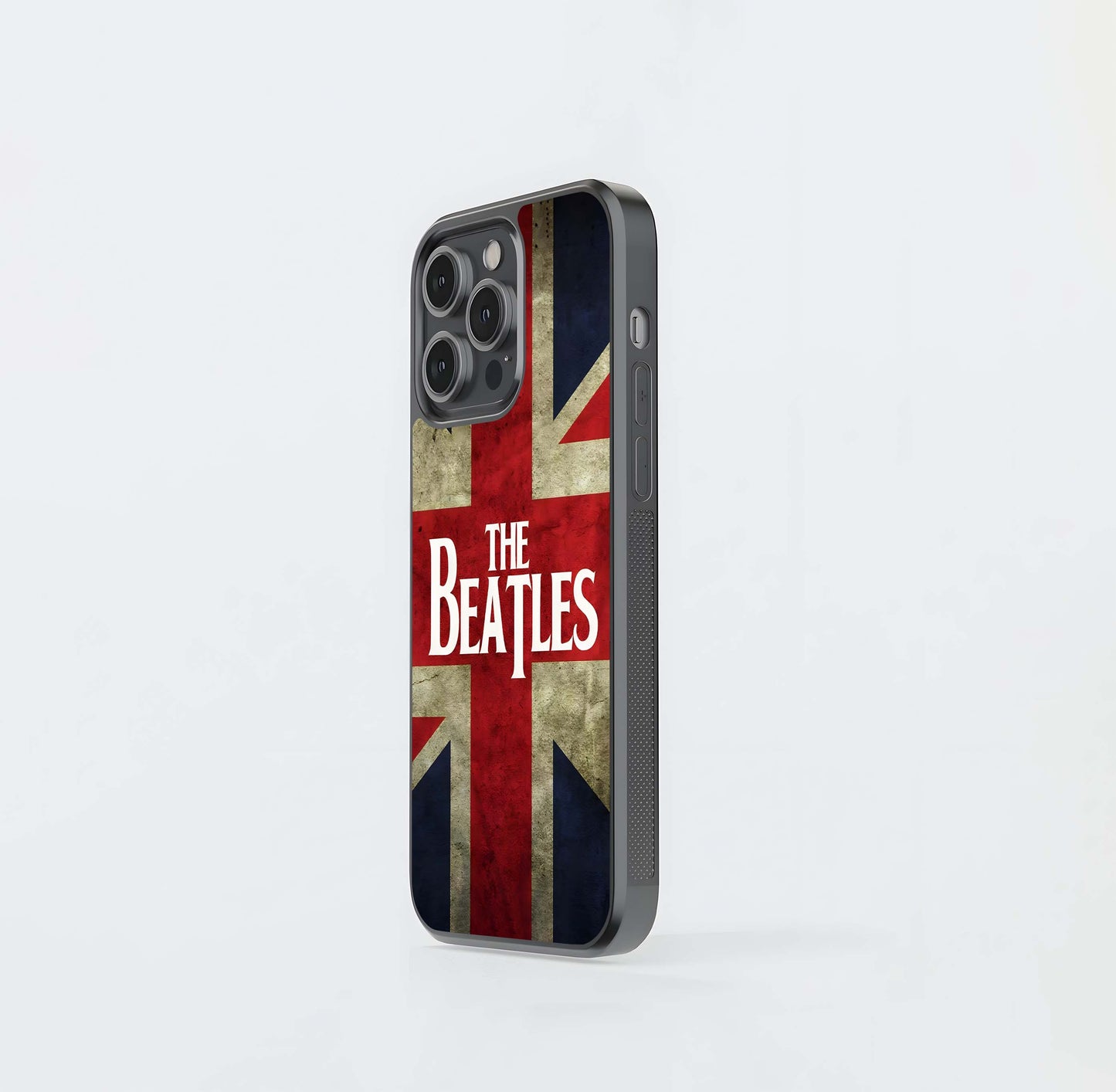 The Beatles Logo on Grunge Union Jack Glass Case