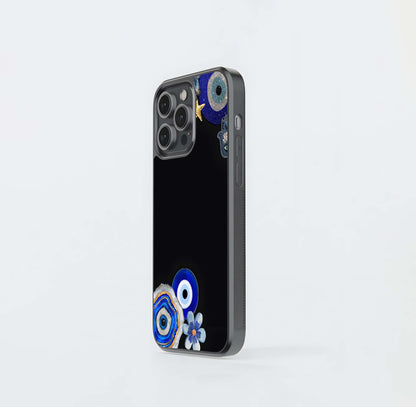 Aesthetic Blue Evil Eye Glass Case