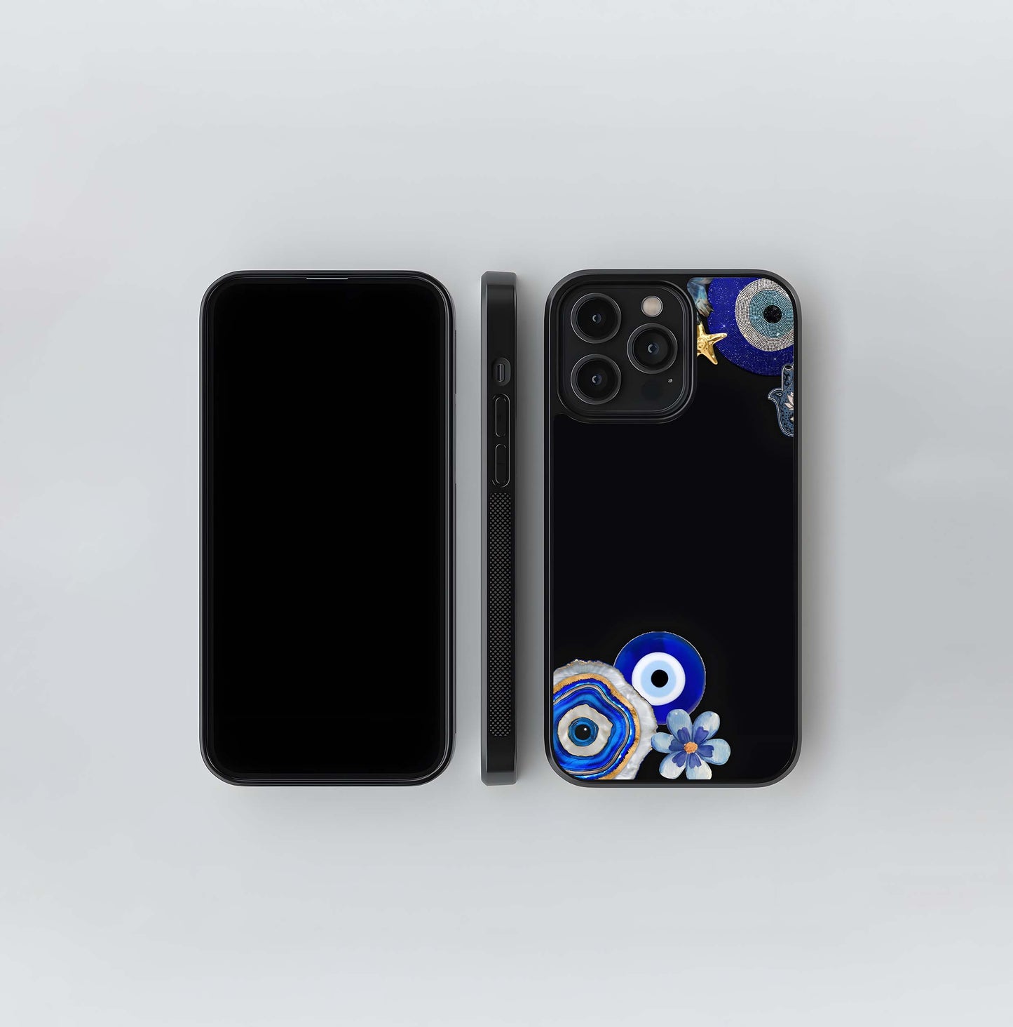 Aesthetic Blue Evil Eye Glass Case