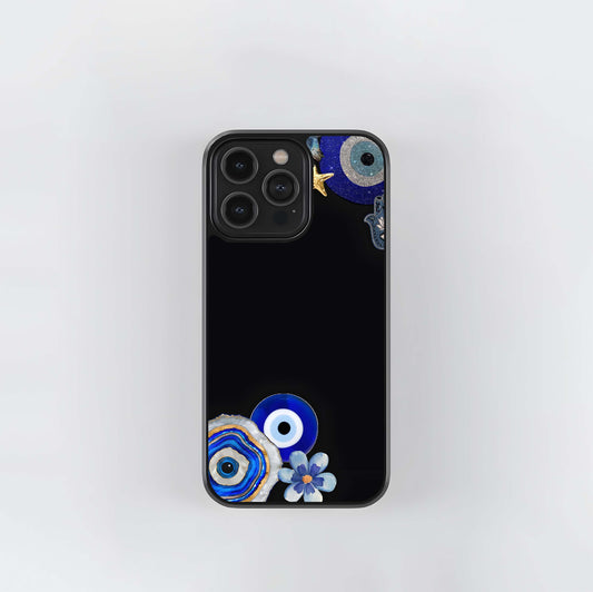 Aesthetic Blue Evil Eye Glass Case