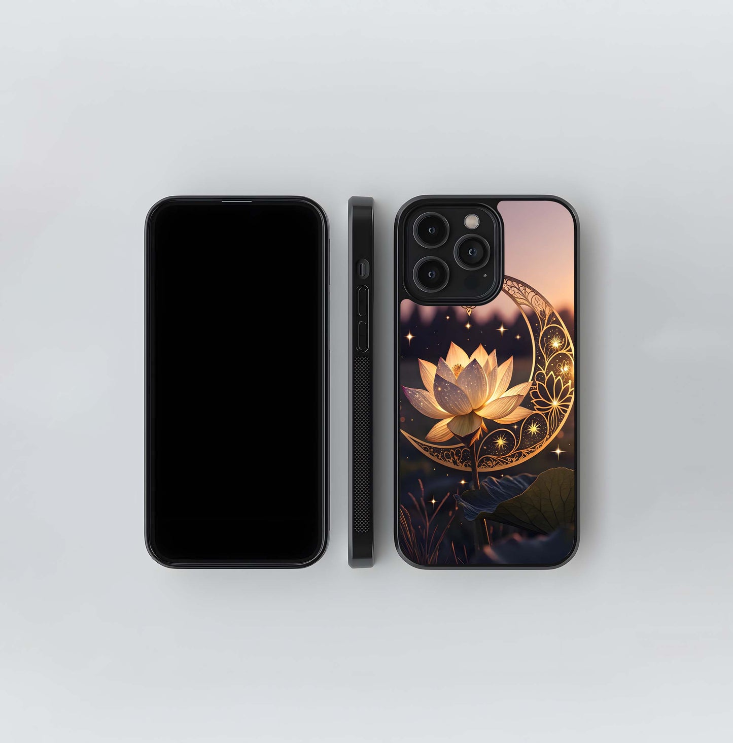 Lotus and Crescent Dream Glass Case