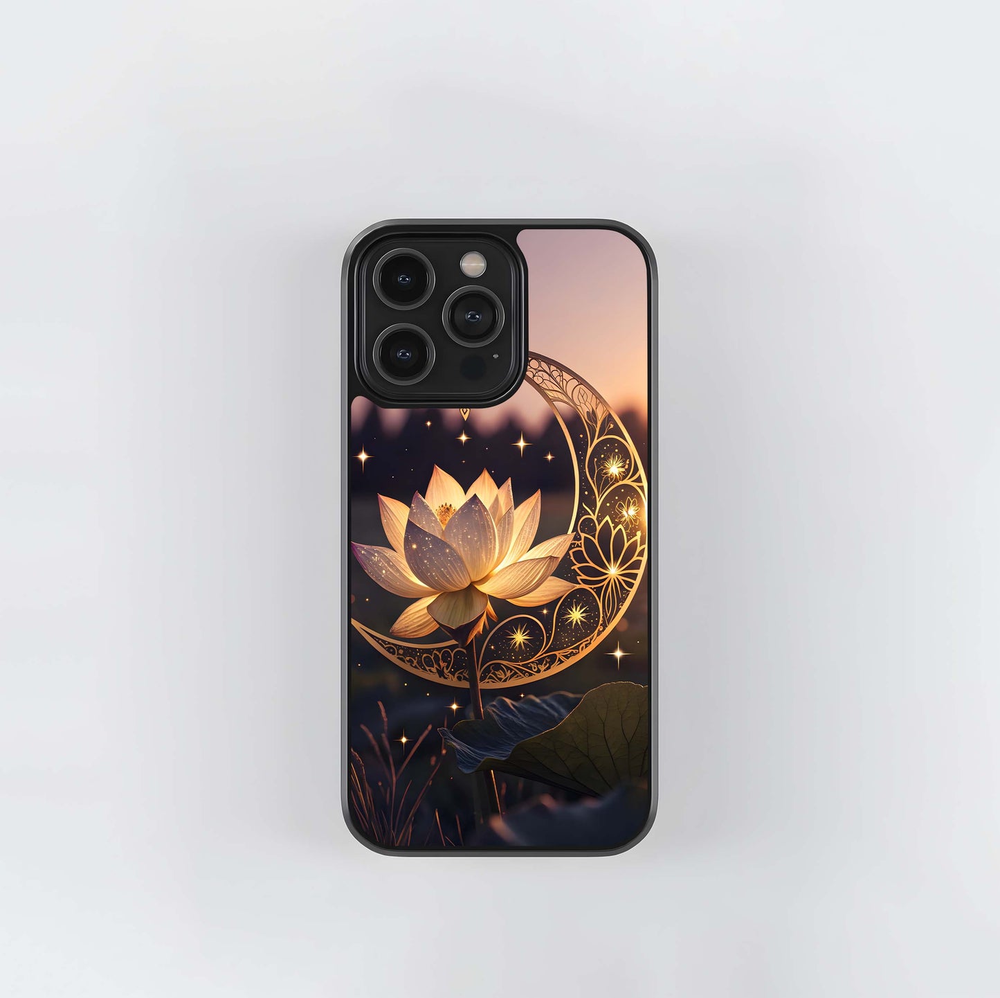 Lotus and Crescent Dream Glass Case