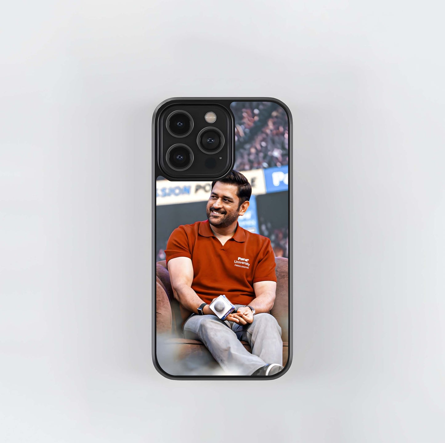 MS Dhoni Portrait Glass Case