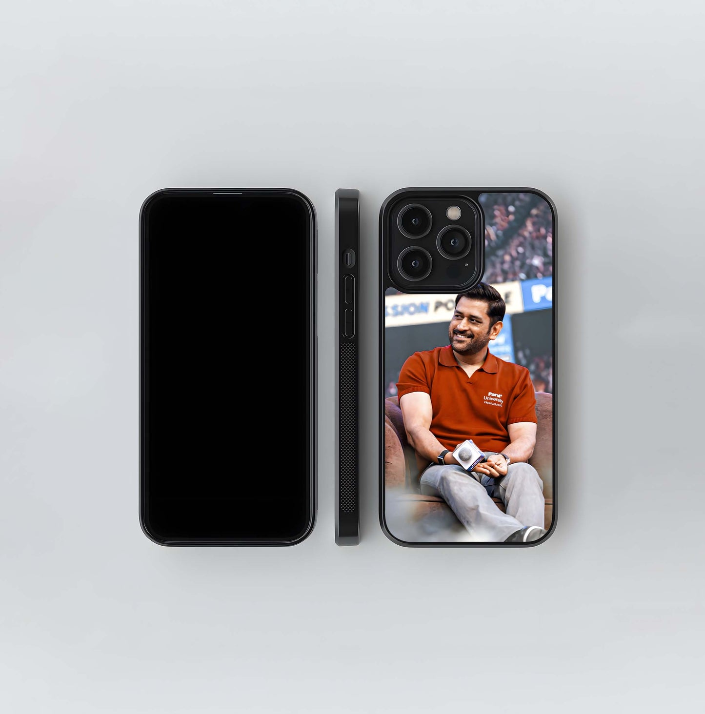 MS Dhoni Portrait Glass Case