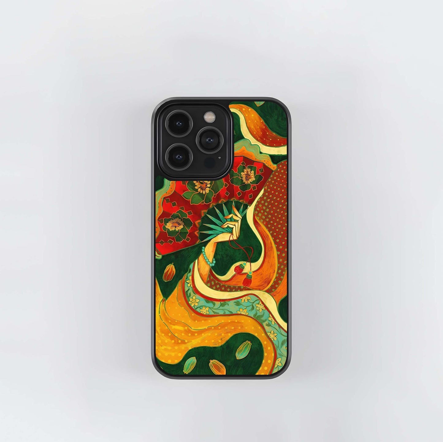 Blooming Fan Art Glass Case
