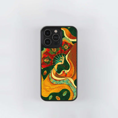 Blooming Fan Art Glass Case