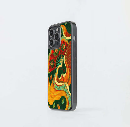 Blooming Fan Art Glass Case