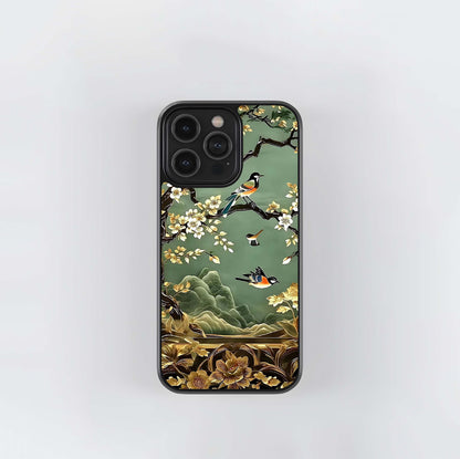 blooming golden branches_ Glass Case