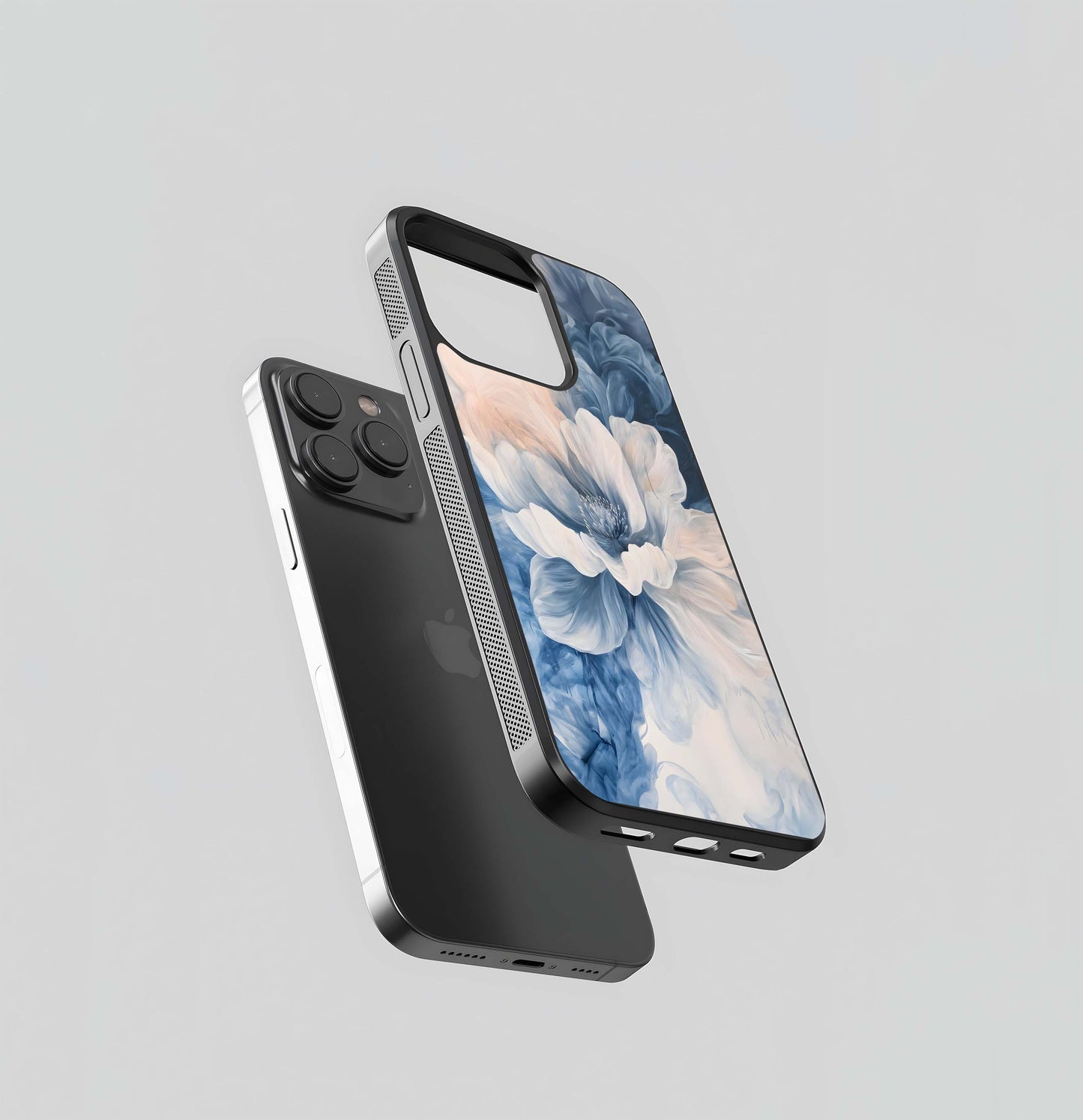 Ethereal Indigo Bloom Glass Case