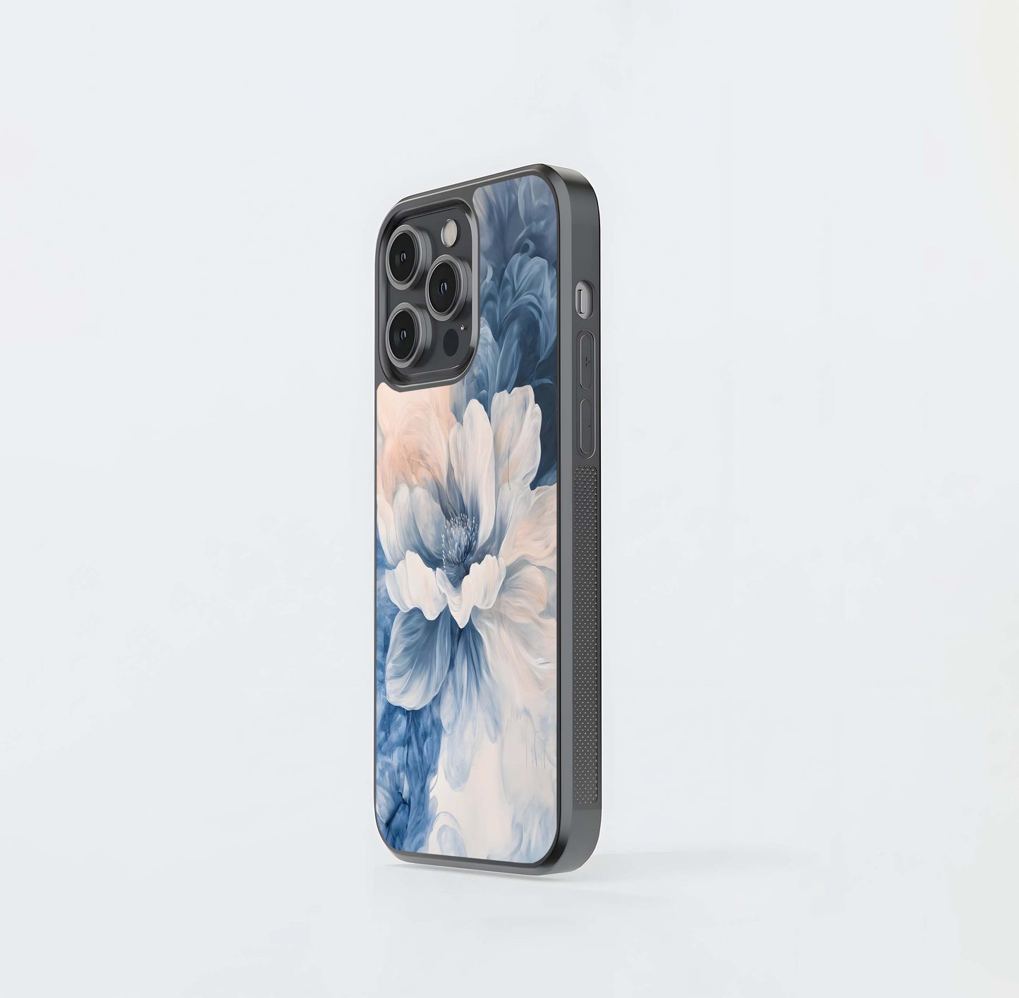Ethereal Indigo Bloom Glass Case