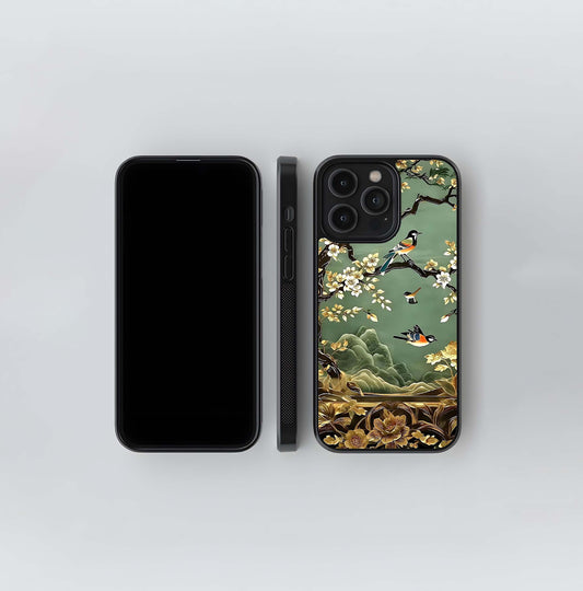 blooming golden branches_ Glass Case