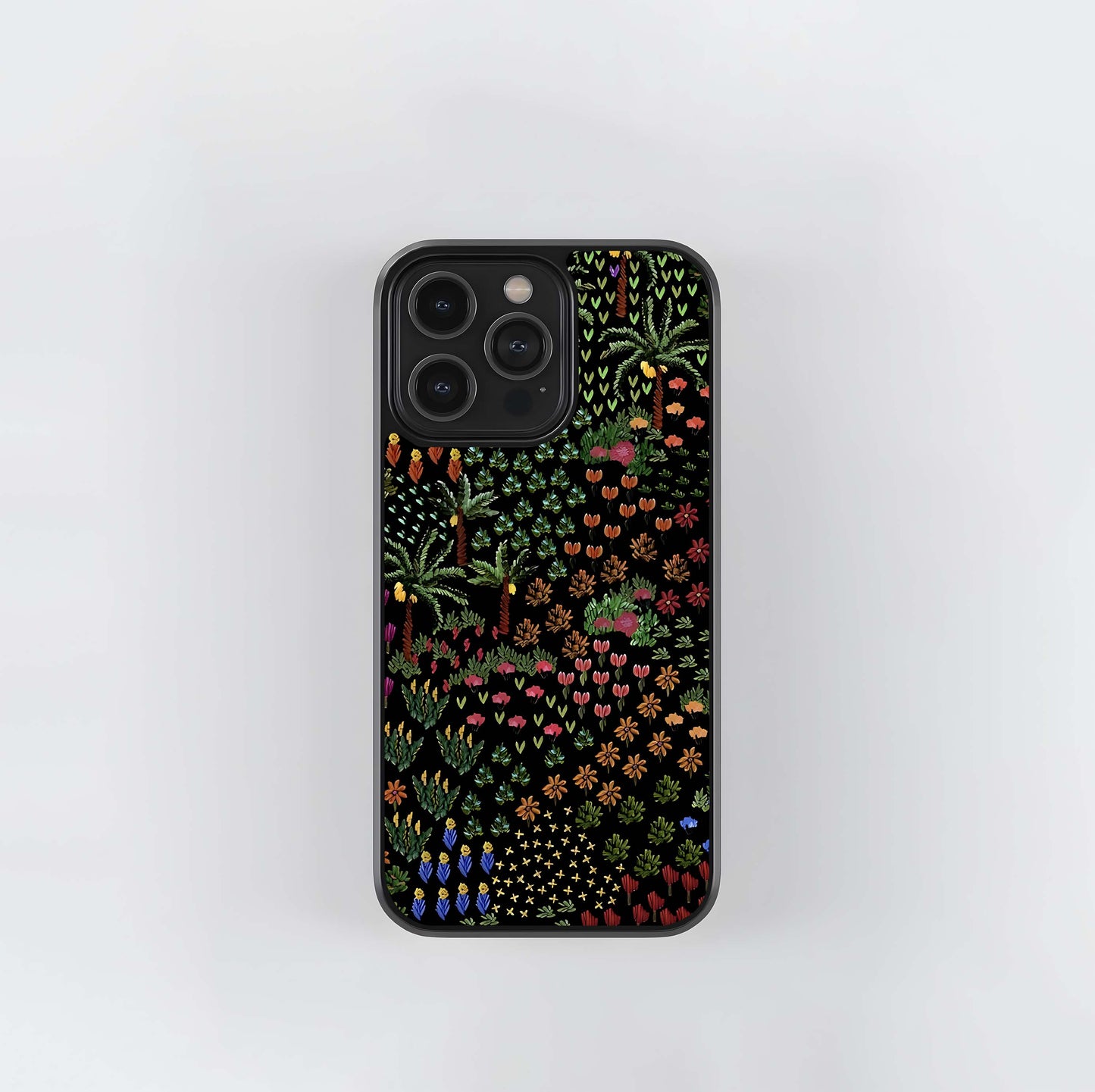 Dense botanical pattern Glass Case