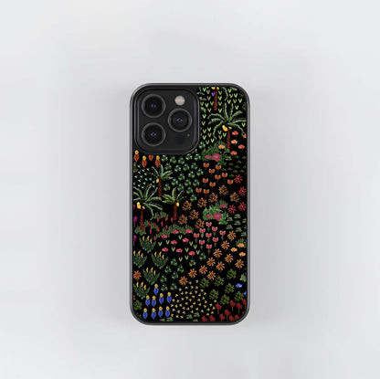 Dense botanical pattern Glass Case